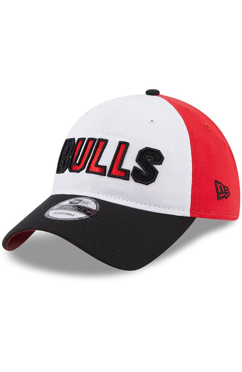 New Era Men's New Era White/Black Chicago Bulls Back Half 9TWENTY Adjustable Hat, Alternate, color,