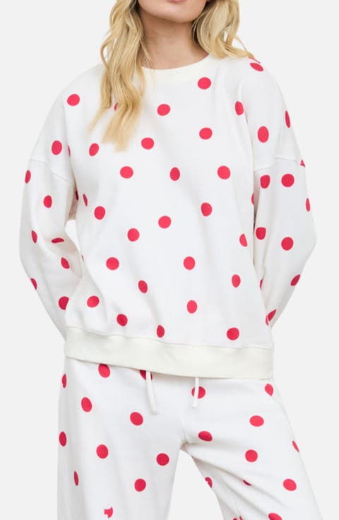 Polka Dot Sweatshirt & Joggers Lounge Set