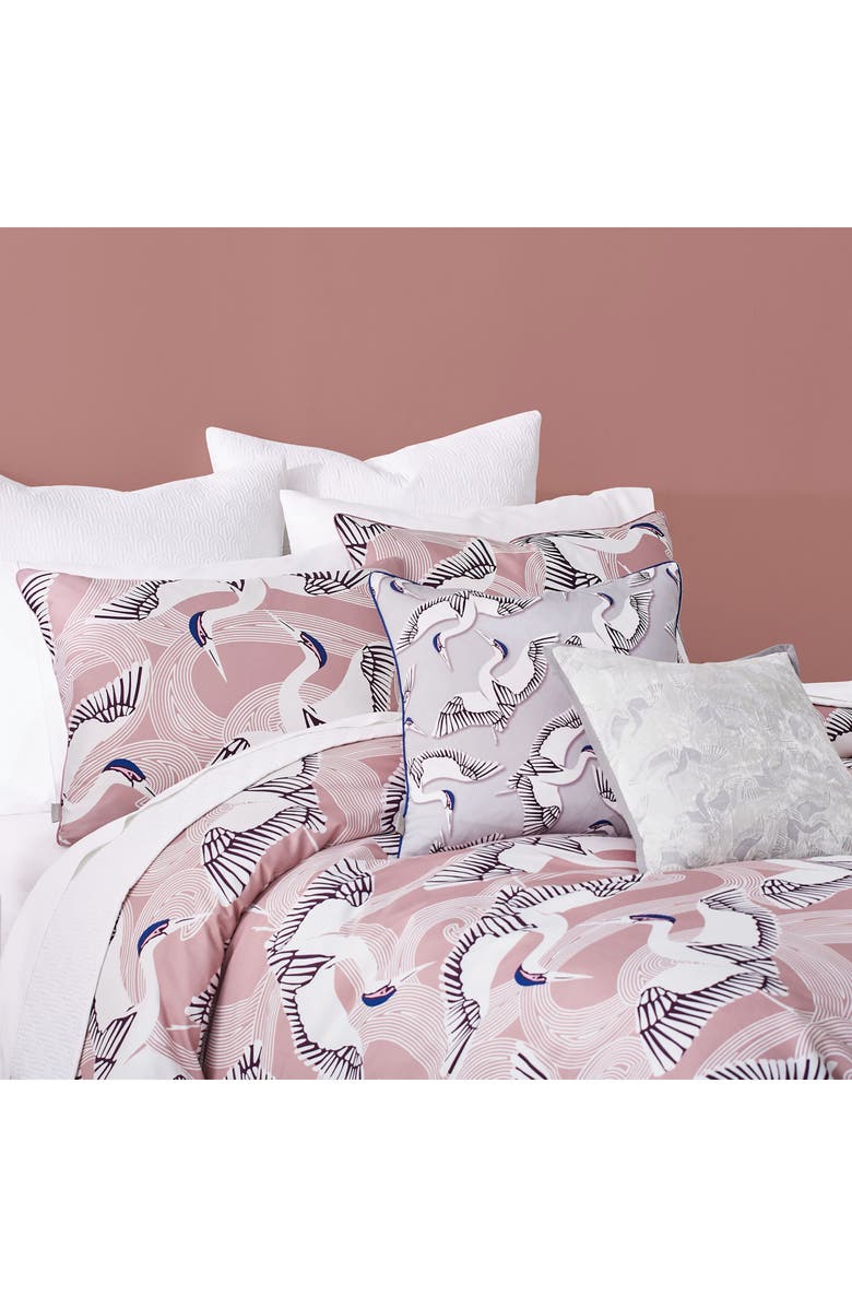 Ted Baker London Crane Print Accent Pillow, Alternate, color, 