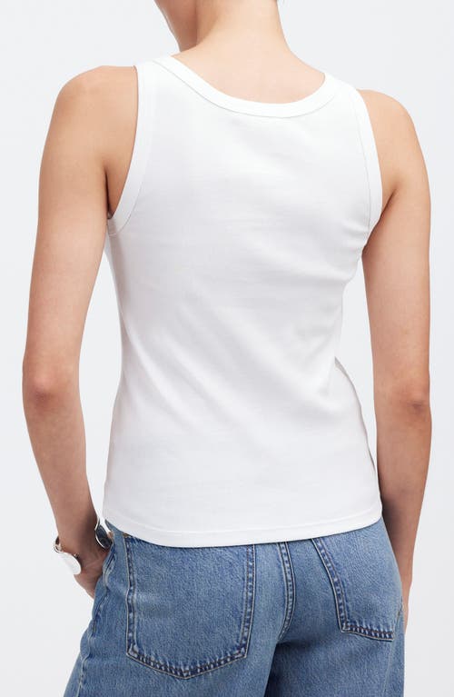 Madewell High Neck Cotton Tank In White