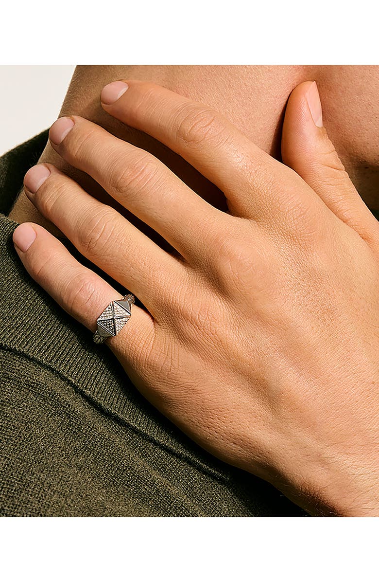 John Hardy Icon Stud Ring with Pavé Diamonds, Alternate, color, Silver