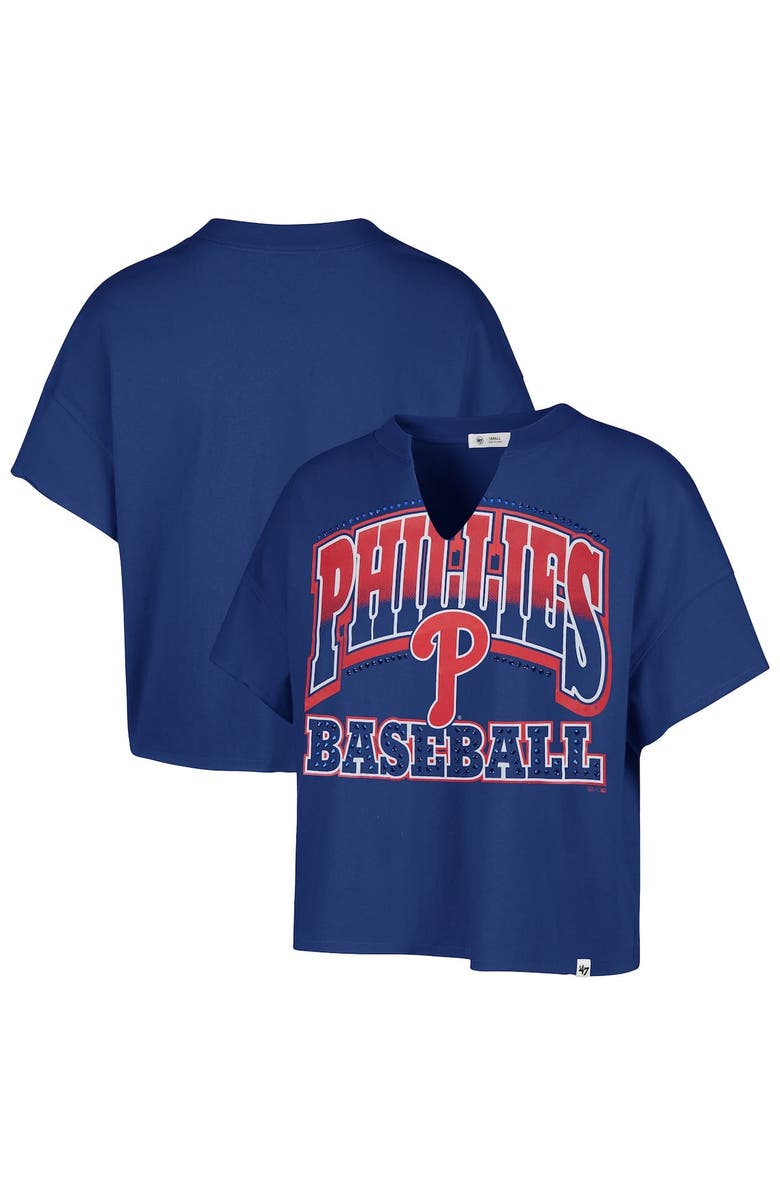 '47 Women's '47 Royal Philadelphia Phillies Plus Size Win Big Oversized Notch-Neck T-Shirt, Alternate, color, Royal