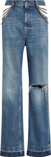 【送料&関税込】Stella McCartney Straight-leg Slim-cut Jeans stella-mccartney-lace-trimmed-