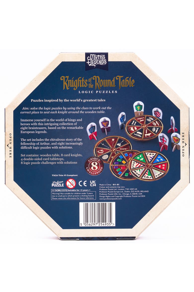 Knights of the Round Table 3D Wooden Brainteaser Puzzle, Alternate, color, Multicolored
