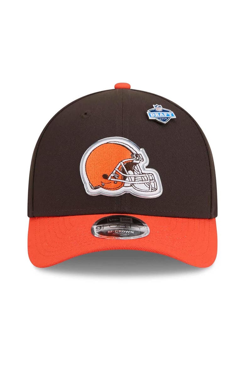 Men's New Era  Brown/Orange Cleveland Browns 2026 NFL Draft 9FORTY M-Crown Adjustable Hat, Alternate, color, Brown