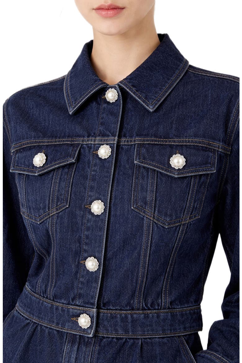 Denim Trucker Jacket, Alternate, color, NAVY