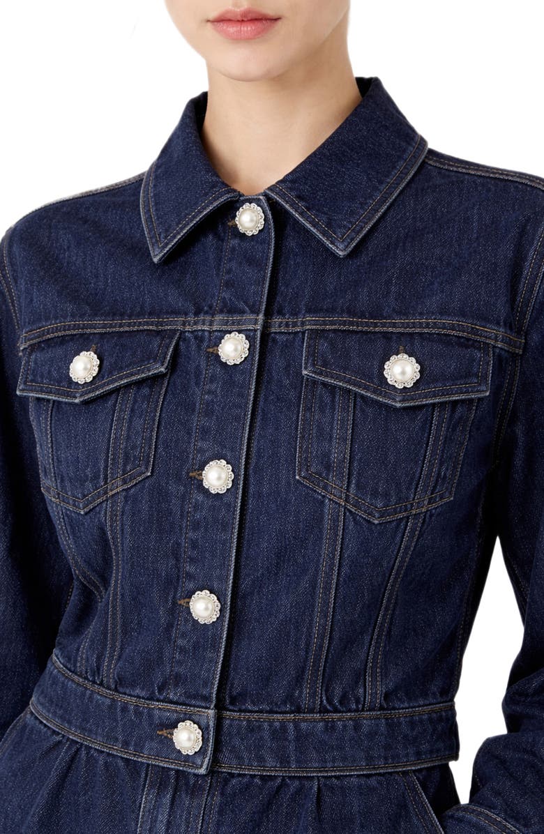 English Factory Denim Trucker Jacket, Alternate, color, Navy
