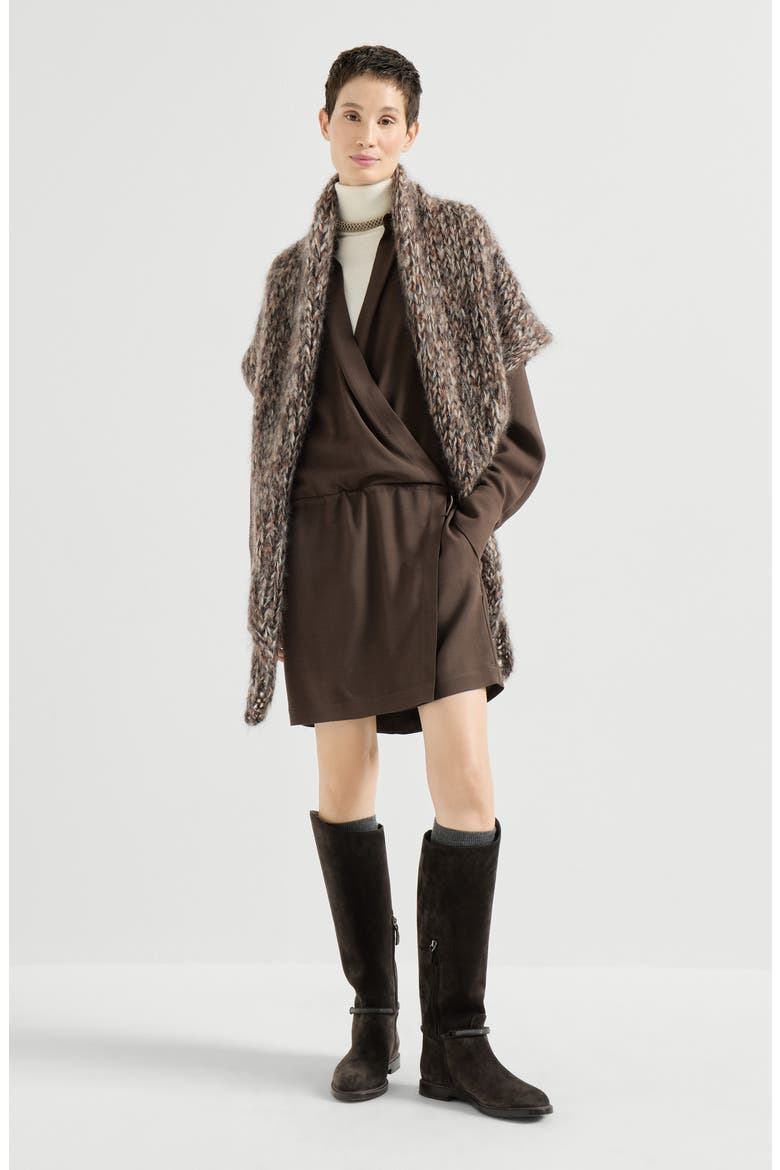 Mohair knit shawl, Alternate, color, Bark