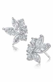 CZ by Kenneth Jay Lane Cubic Zirconia Cluster Stud Earrings