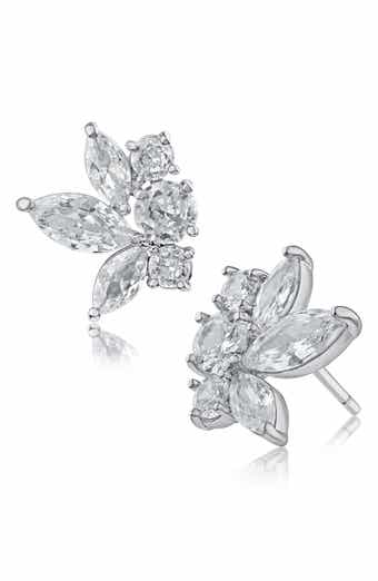 CZ by Kenneth Jay Lane Cubic Zirconia Cluster Stud Earrings