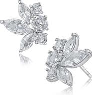 CZ by Kenneth Jay Lane Cubic Zirconia Cluster Stud Earrings