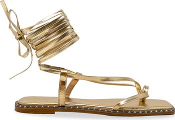 Studded Ankle Wrap Sandal