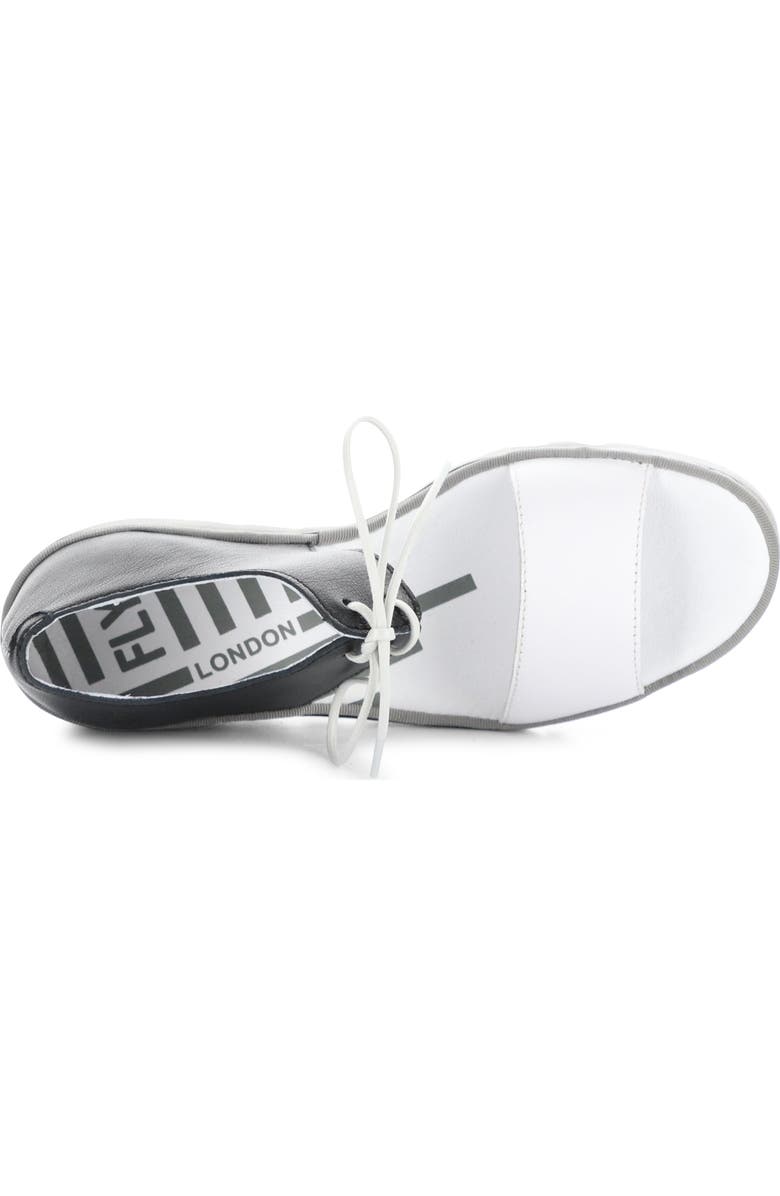 Fly London Bilu Platform Wedge Sandal, Alternate, color, 002 White/Black Mous