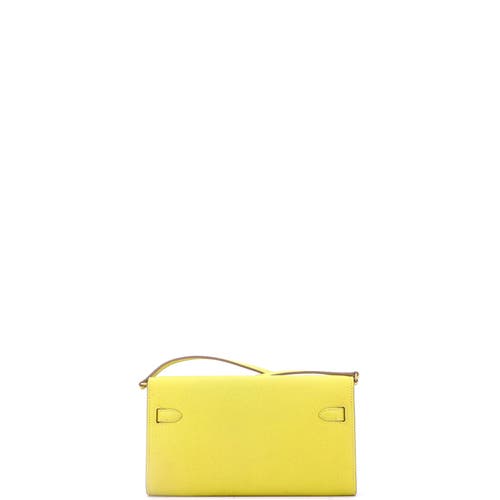 Pre-owned Hermes Hermes Kelly To Go Wallet Chevre Mysore In Green