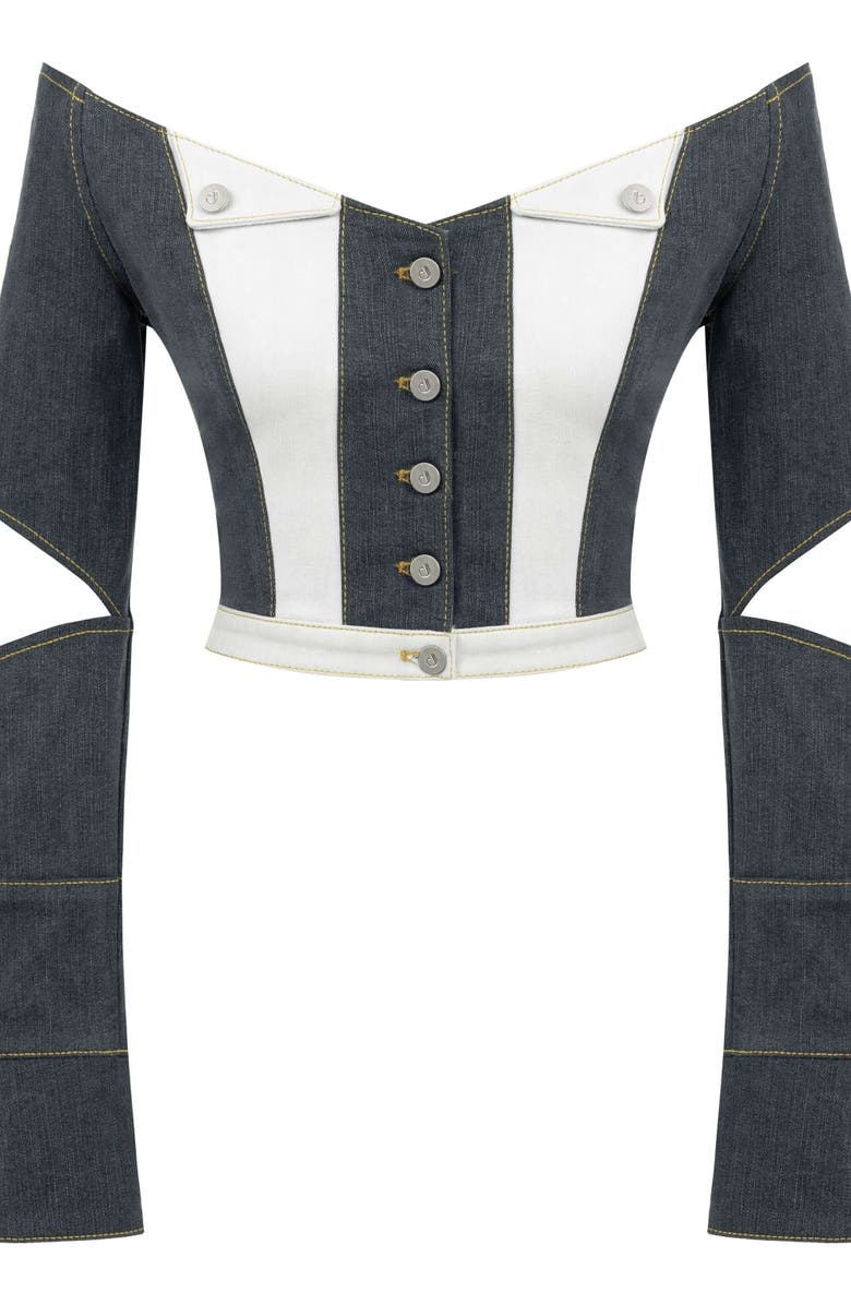 Jendue Monte Off Shoulder Top, Alternate, color, Blue