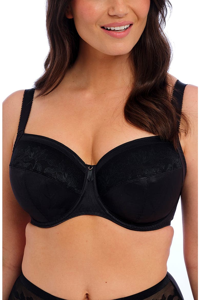 Illusion Underwire Side Support Bra, Main, color, BLACK