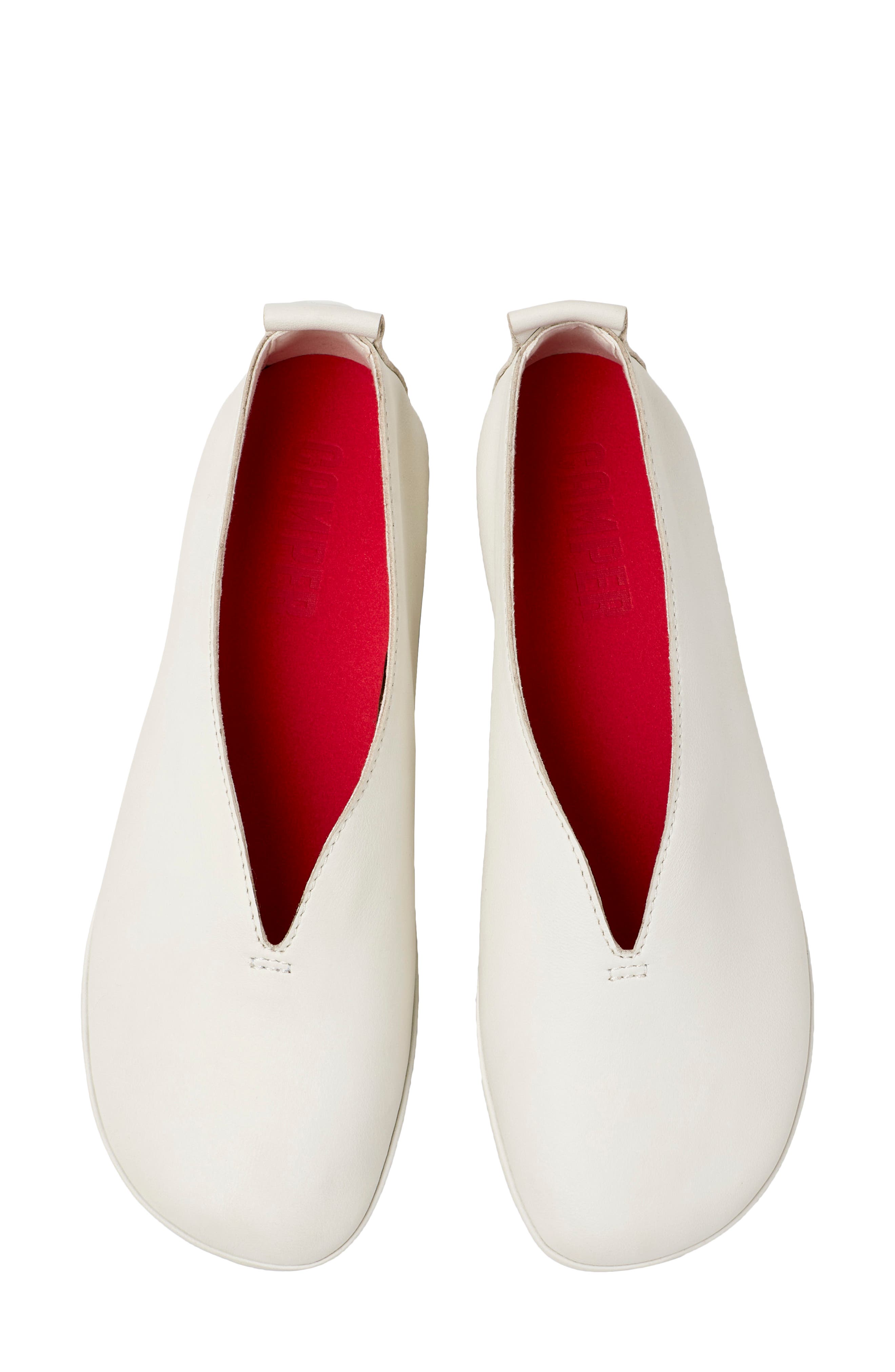 Camper Right Nina Ballet Flat, Alternate, color, White Natural