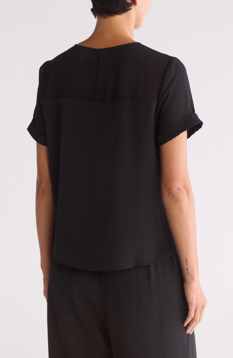 MELLODAY Mixed Media Stretch Top, Alternate, color,