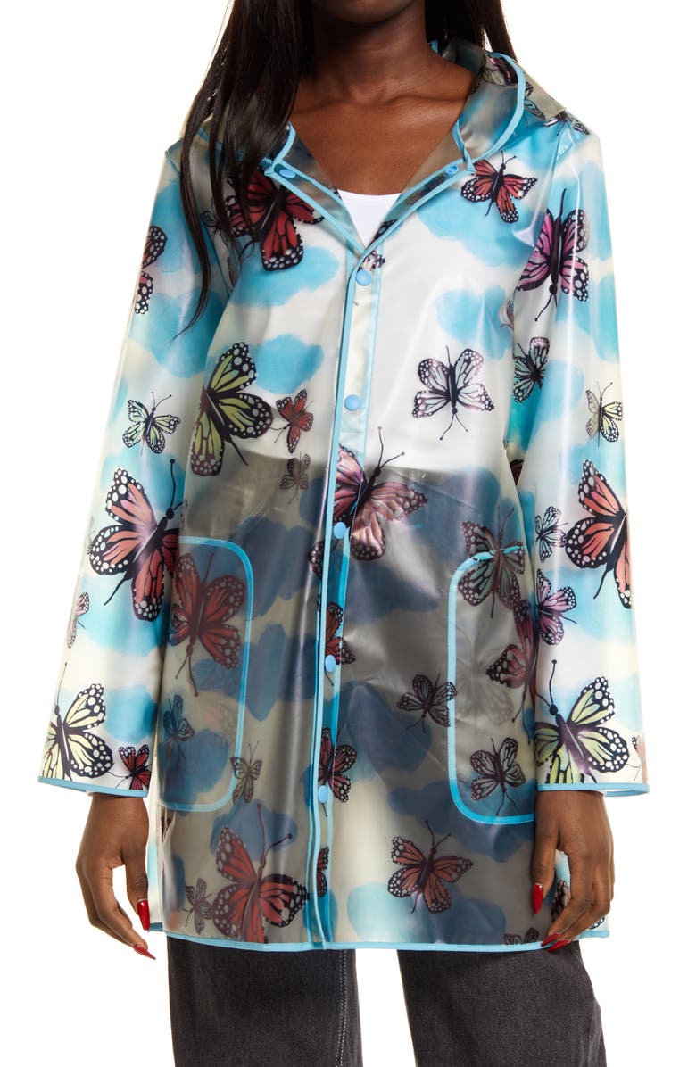 Nordstrom Cristina Martinez Butterfly Hooded Raincoat, Alternate, color,