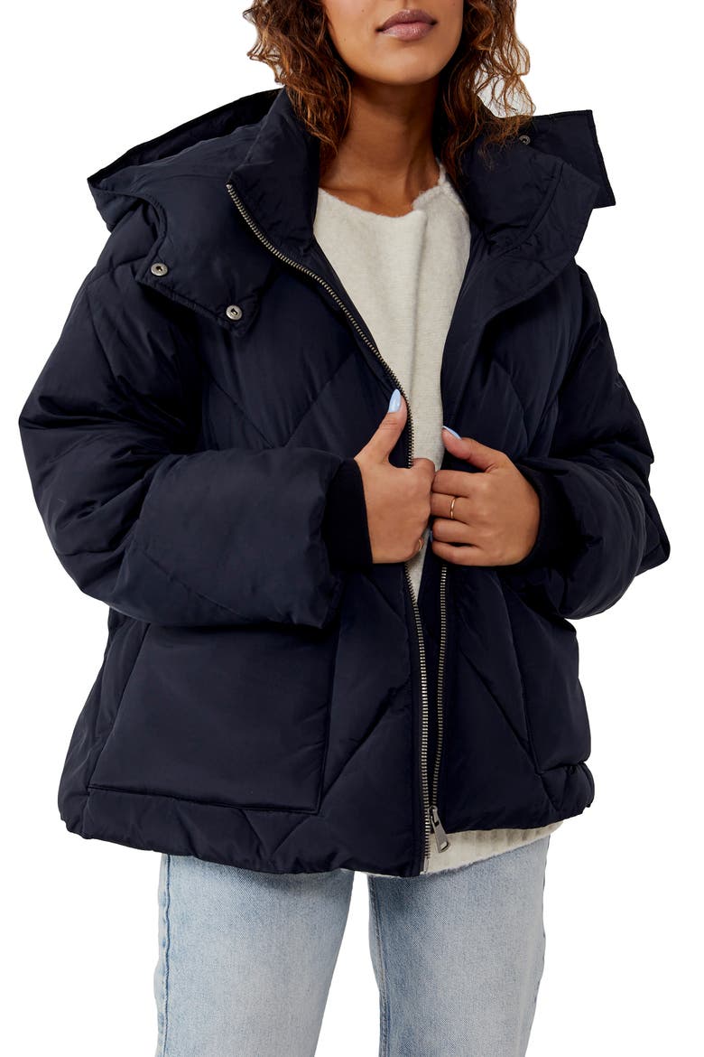 Emmy Swing Puffer Jacket, Main, color, BLACK