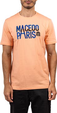 Maceoo Colossal Peachpink Embroidered Logo Stretch Cotton T-Shirt