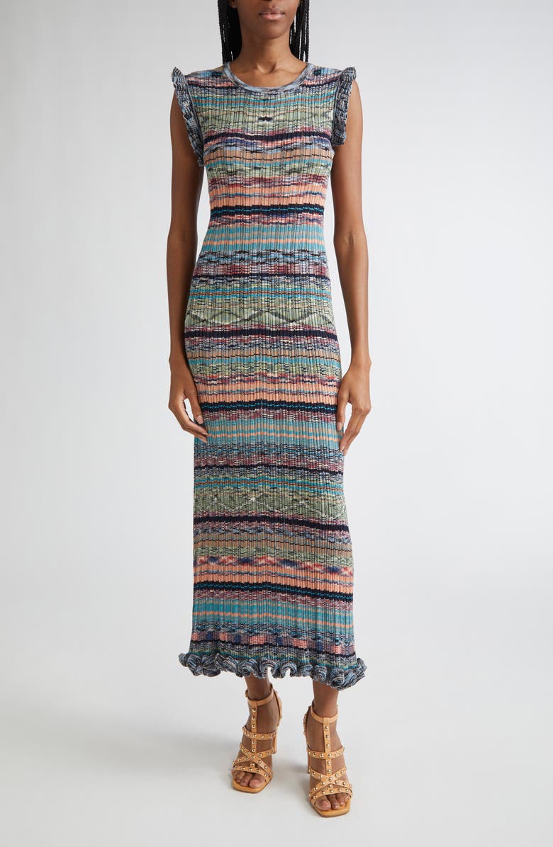 Ulla Johnson Ajak Sleeveless Knit Midi Dress, Main, color, Azurite