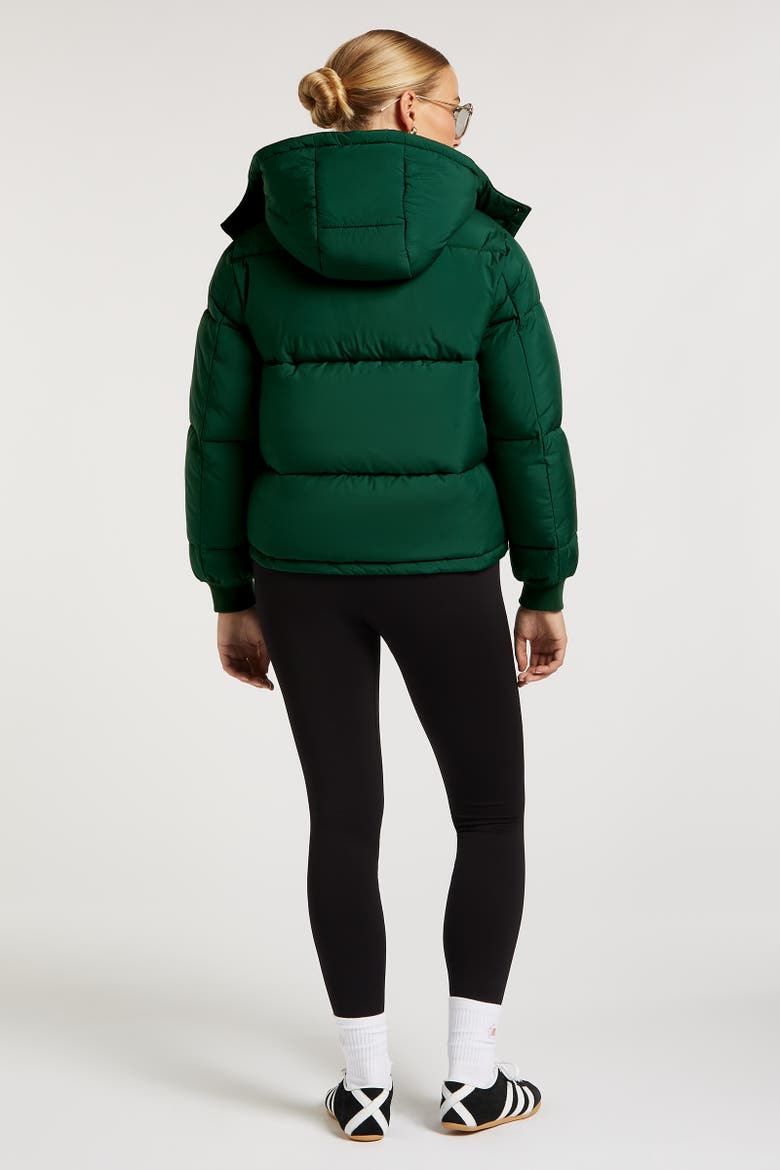 Hudson Long Sleeve Hooded Puffer Coat, Alternate, color, Forest Green