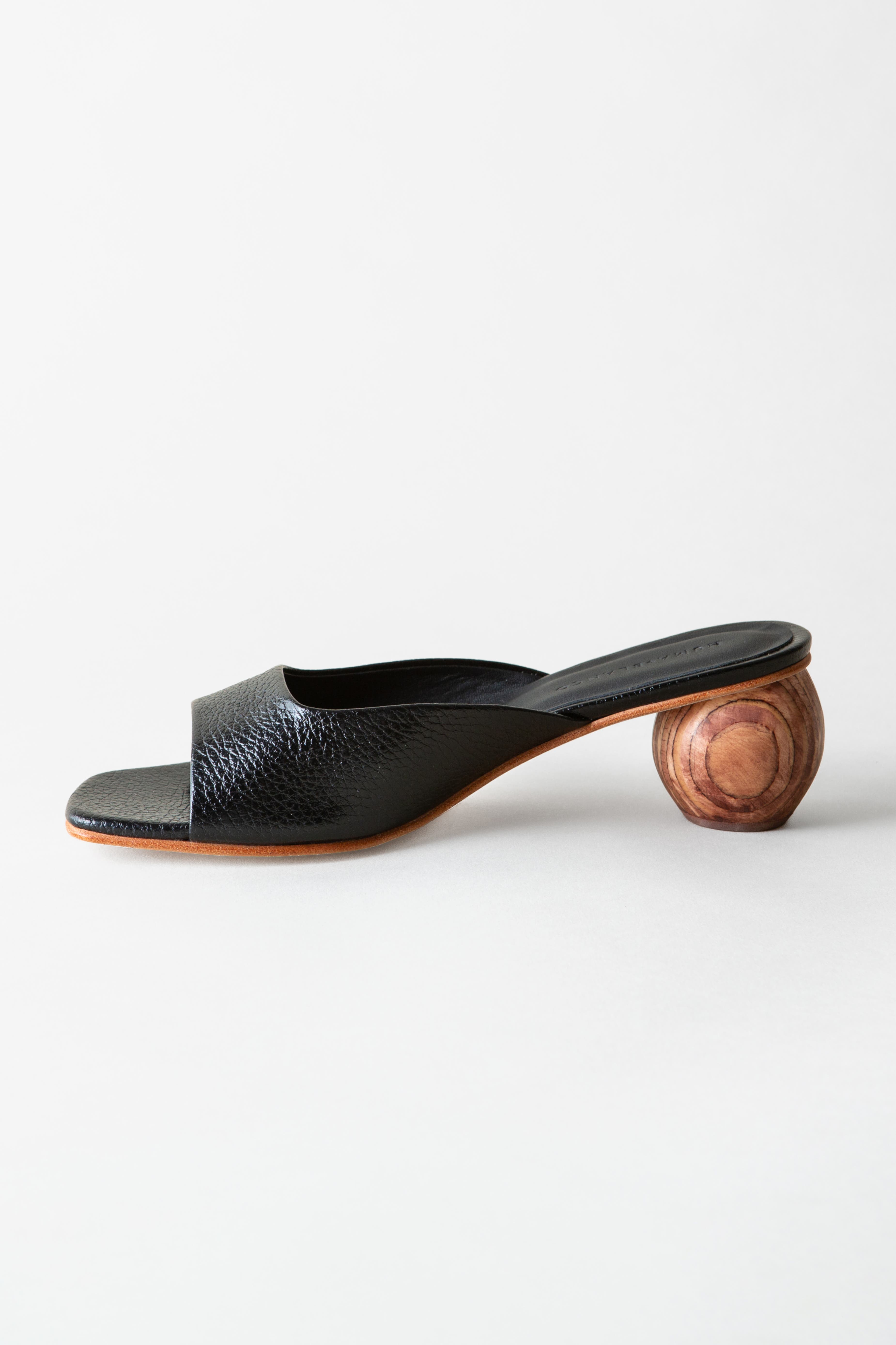 Noa Slide Sandal, Alternate, color, Pebbled Coal Patent