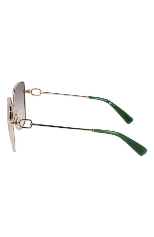 Longchamp Foulonn 58mm Gradient Butterfly Sunglasses In Gold/gradient Green