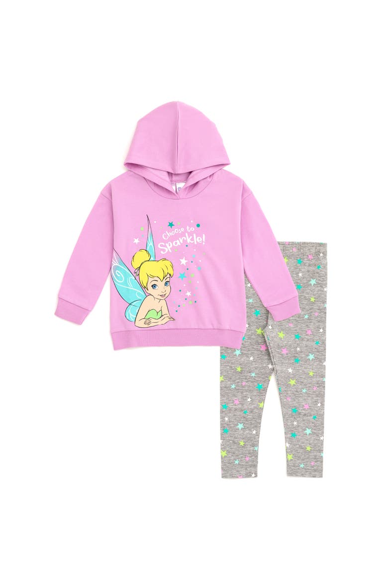 Peter Pan Tinker Bell 2-Piece Fleece Hoodie and Leggings Set, Main, color, Tinkerbell Pink Grey