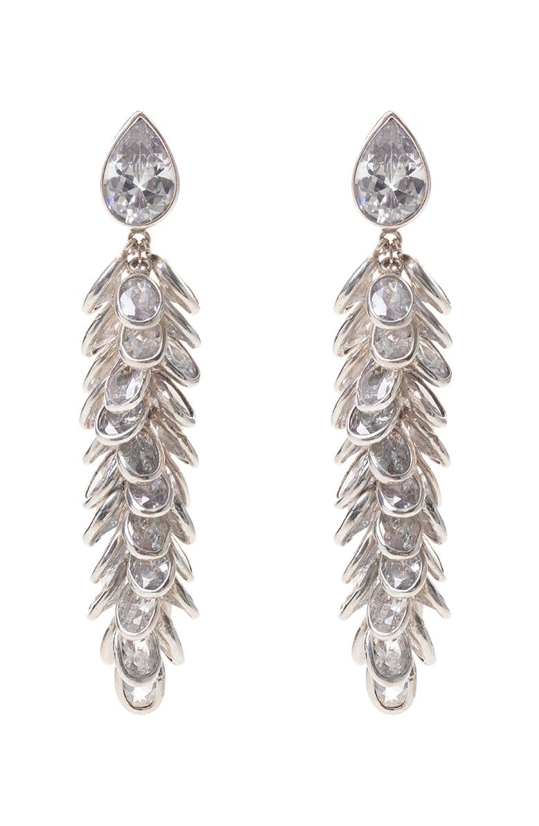 Freya Rose Crystal Long Drops, Main, color, Silver