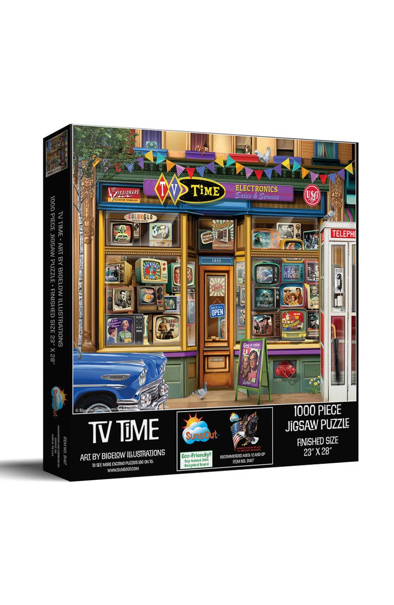 Sunsout TV Time 1000 piece Jigsaw Puzzle for Adults, Main, color, Multicolor