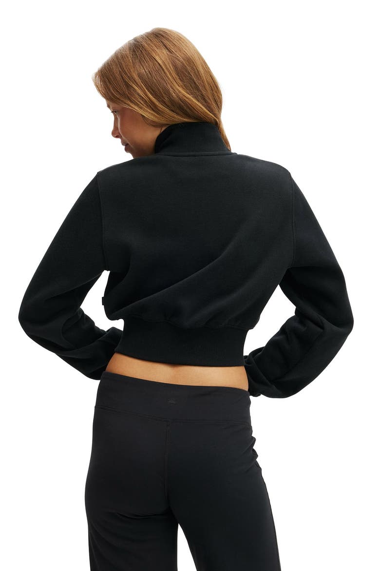 Women's Active Plush Fitted Zip Through, Alternate, color, Black