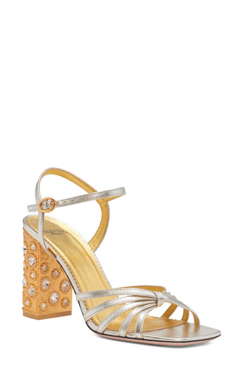 Preshoes Embellished Block Heel Sandal (Women)