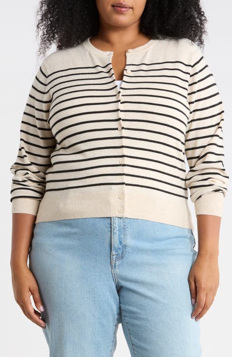Crewneck Button Front Cardigan