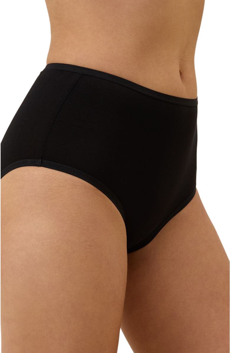Pact Organic Cotton Everyday High Rise Brief 6-Pack, Alternate, color, Black