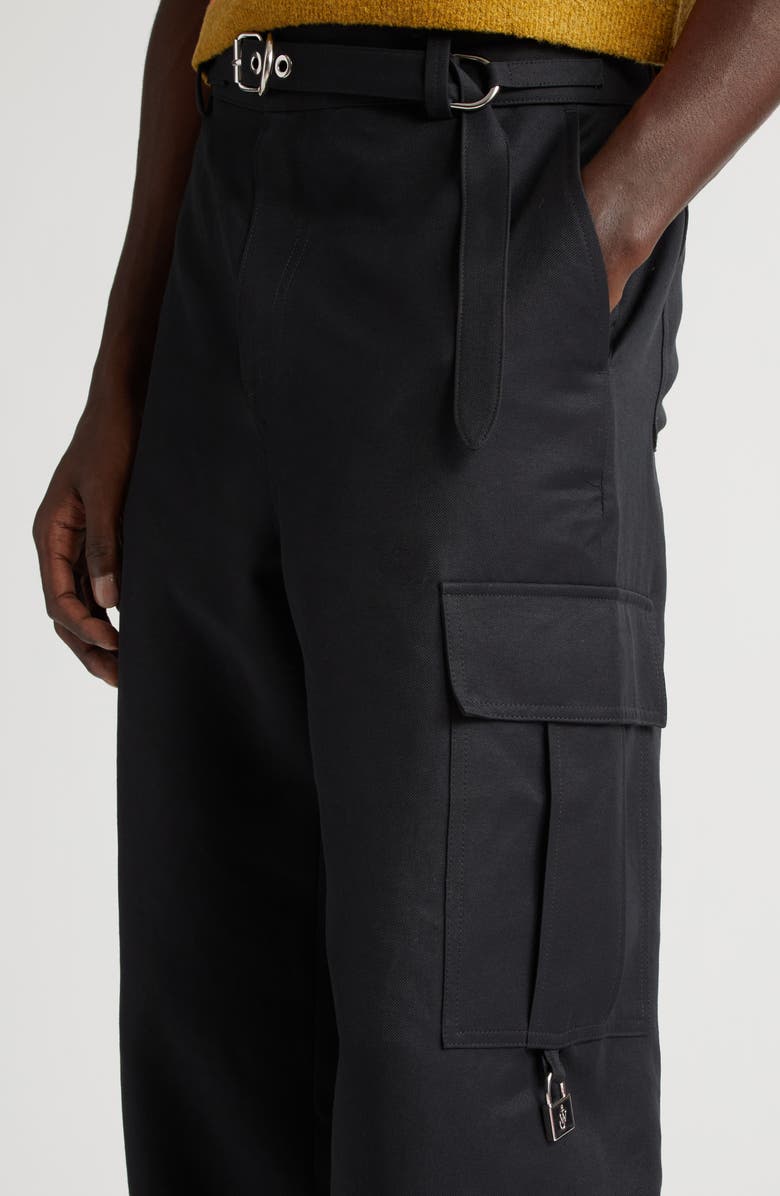 JW Anderson Belted Padlock Detail Cargo Pants, Alternate, color, 