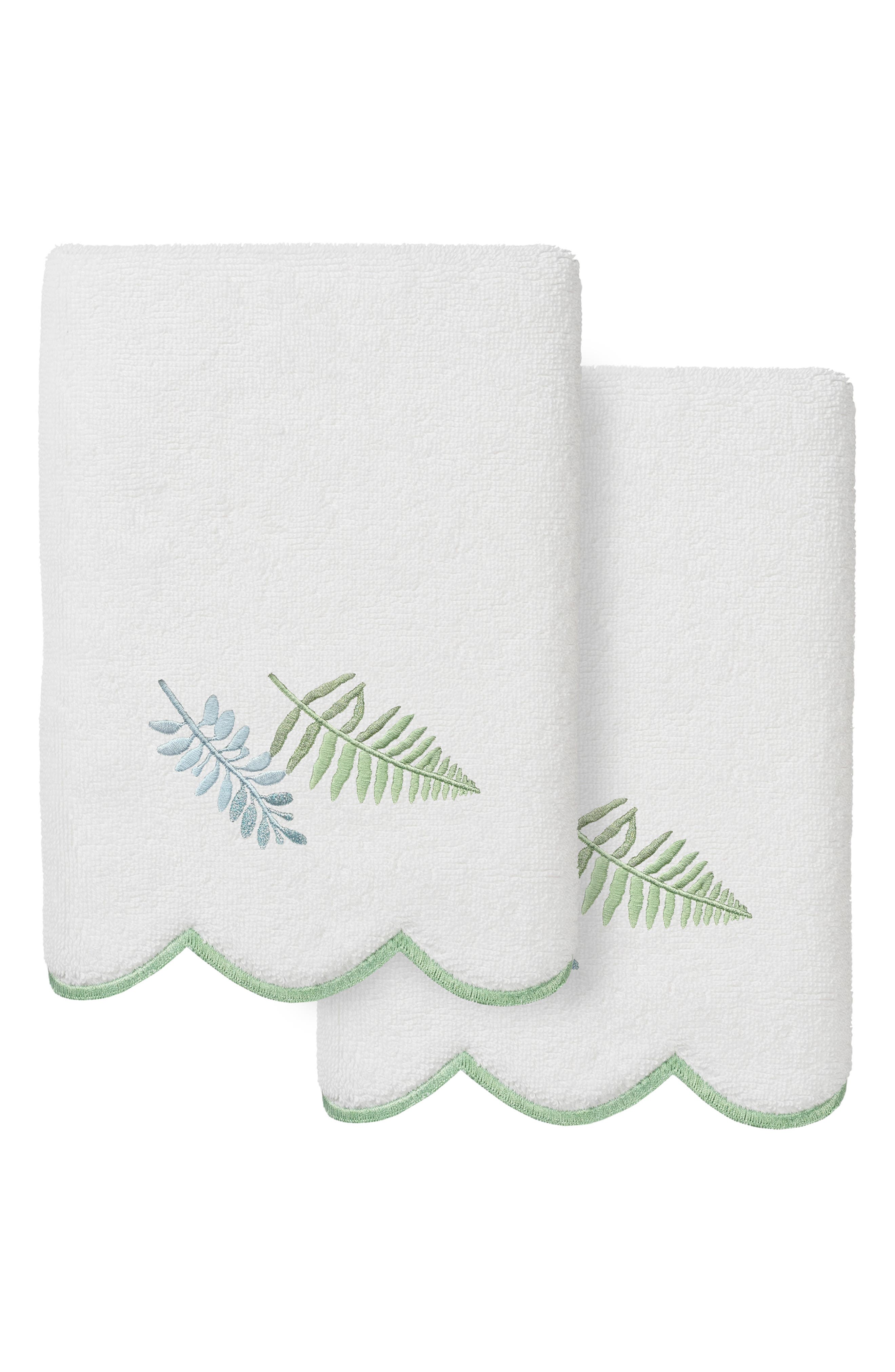 Fern Toss Scallop Pack of 2 Hand Towels
