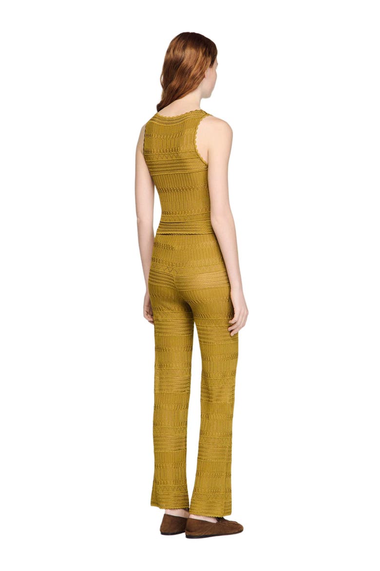 Floral pointelle knit top, Alternate, color, Olive
