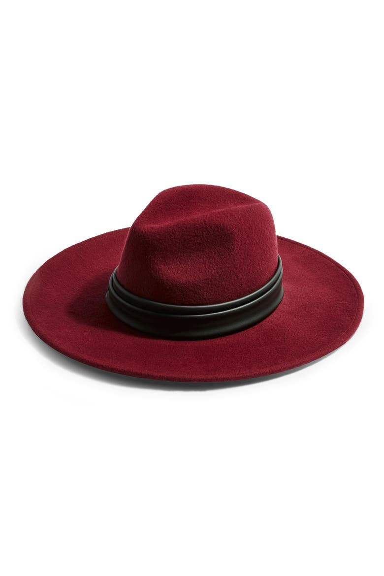 Rockit Wool Felt Panama Hat, Main, color, BURGUNDY MULTI
