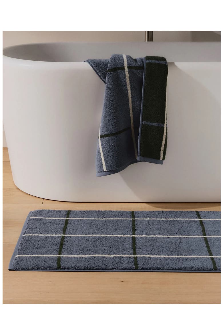 Plush Organic Cotton Bath Mat, Alternate, color, DUSK WINDOWPANE