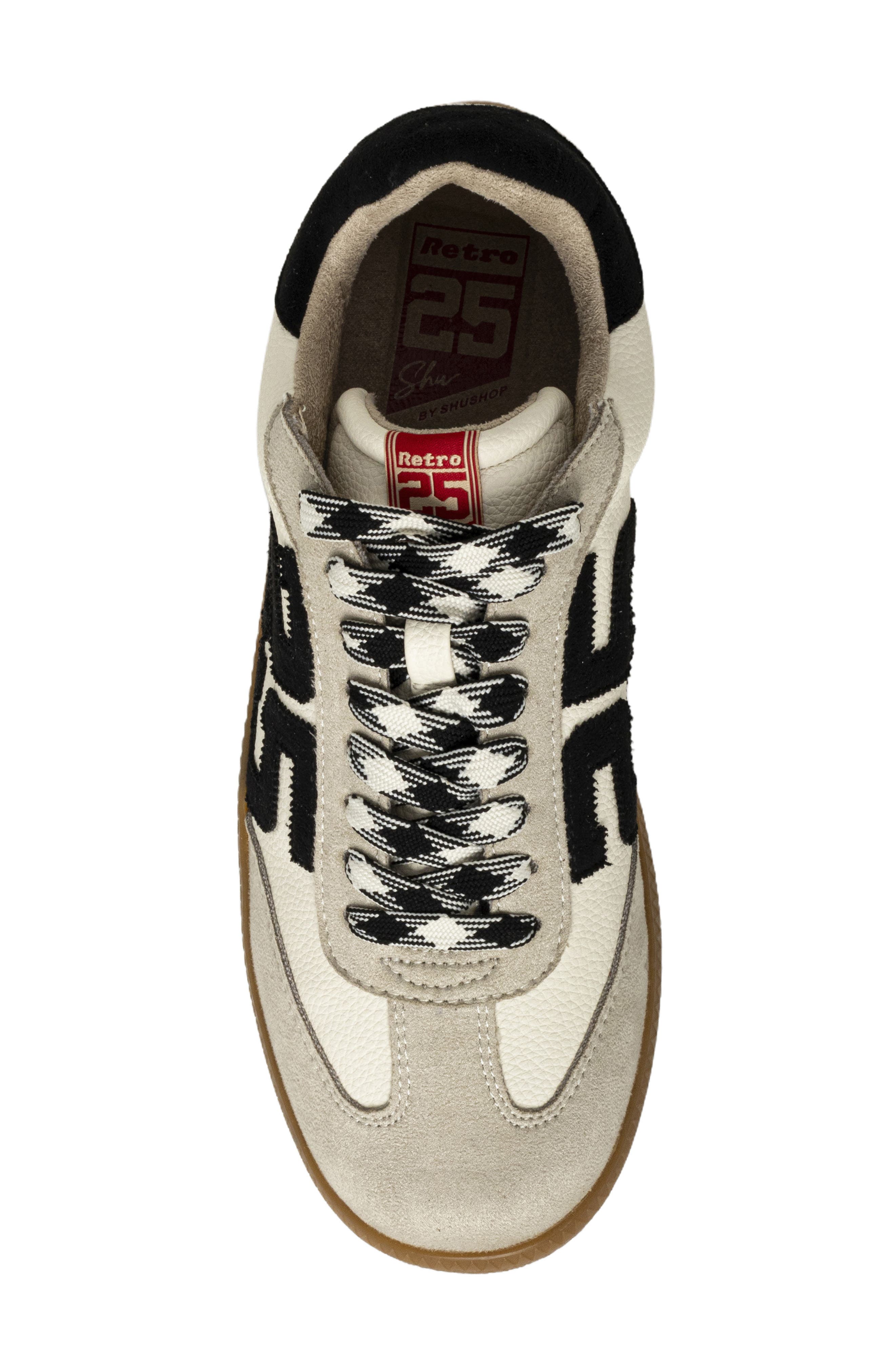 Retro 25 Sneaker, Alternate, color, BLACK AND WHITE