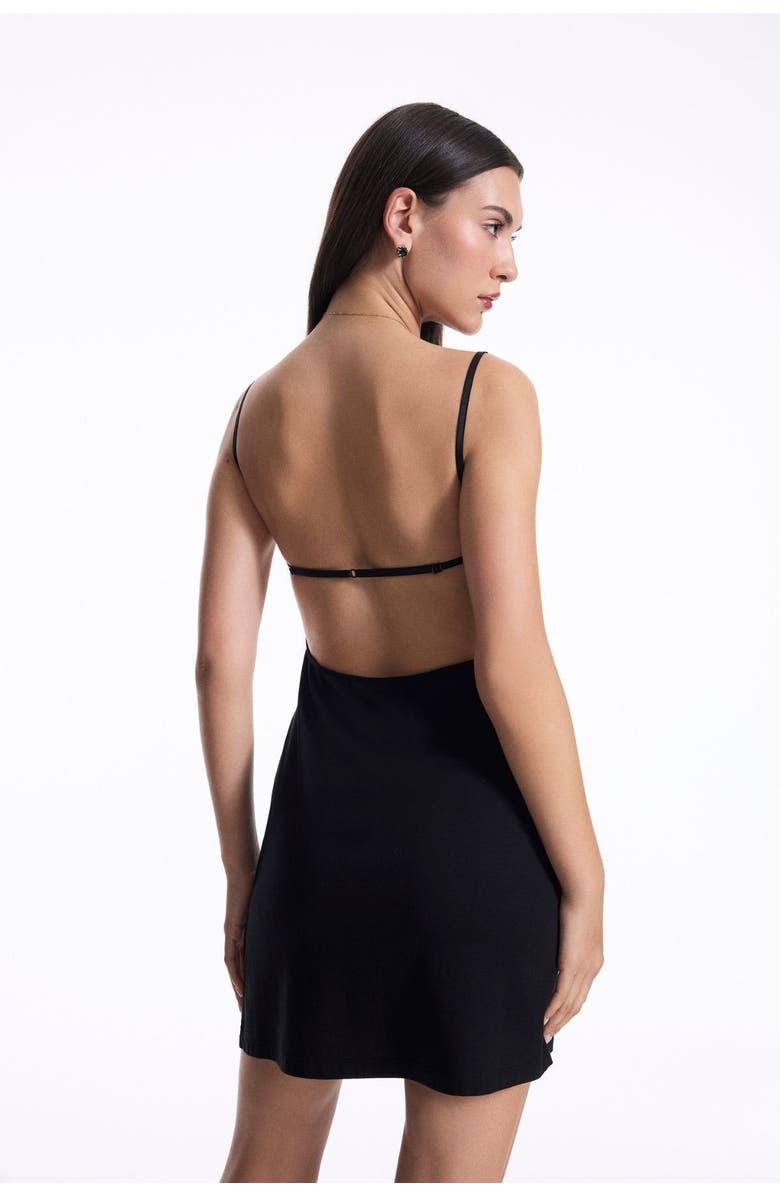 House Of Silk Fallen Slit Dress, Alternate, color, Black