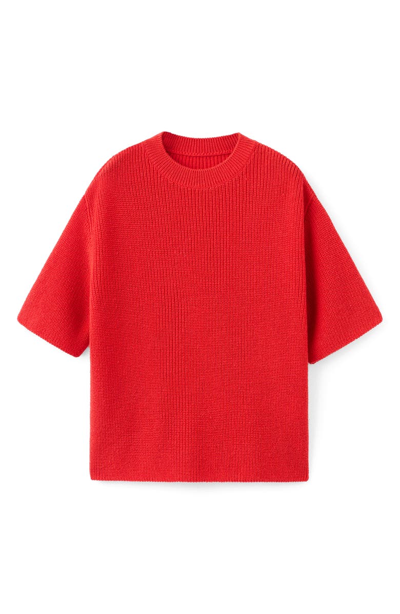 MANGO Three-Quarter Sleeve Sweater, Alternate, color, Red