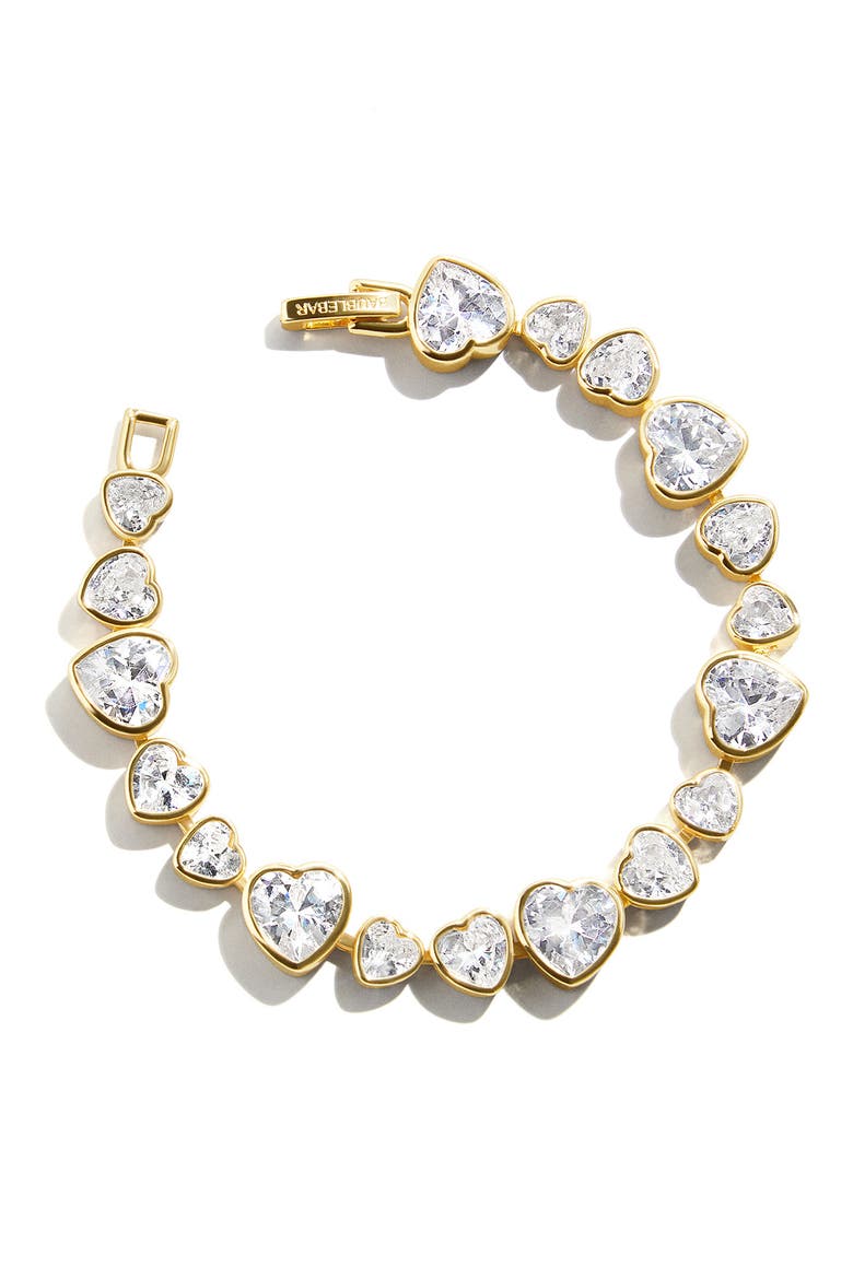 Zadie Heart Tennis Bracelet, Main, color, CLEAR/ GOLD