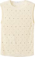 MANGO Studded Jewel Neck Tank