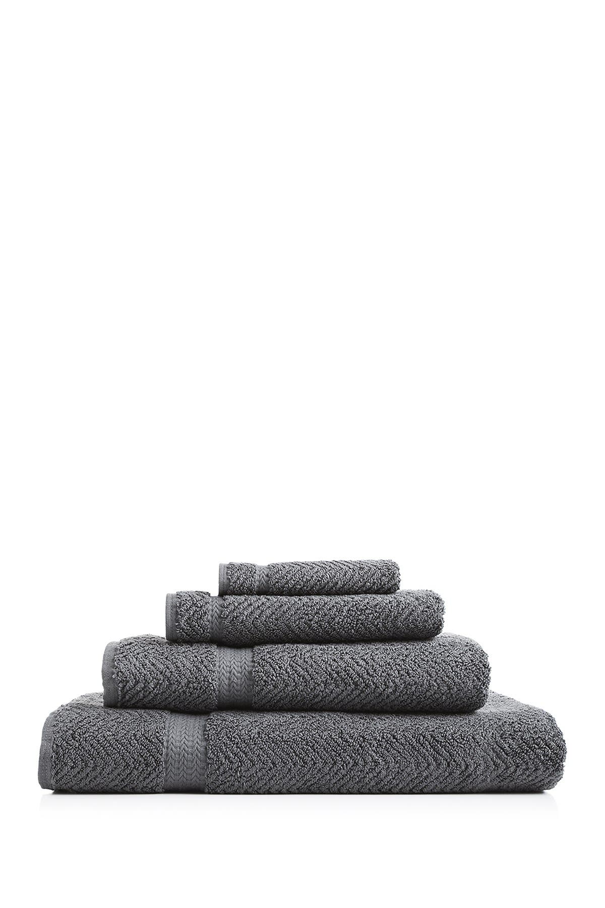 Linum Home Textiles Grey Herringbone 4-Piece Towel Set