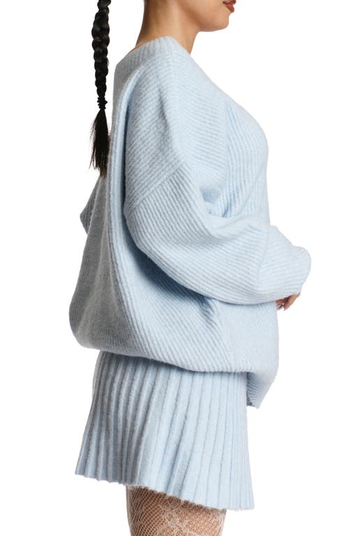 Naked Wardrobe Oversize Sweater In Chambray