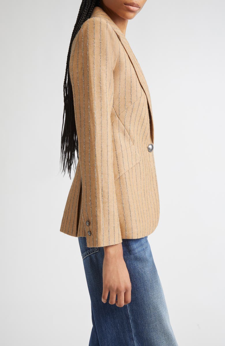 L'AGENCE Chamberlin Charcoal Stripe Blazer, Alternate, color, Tan Charcoal Stripe
