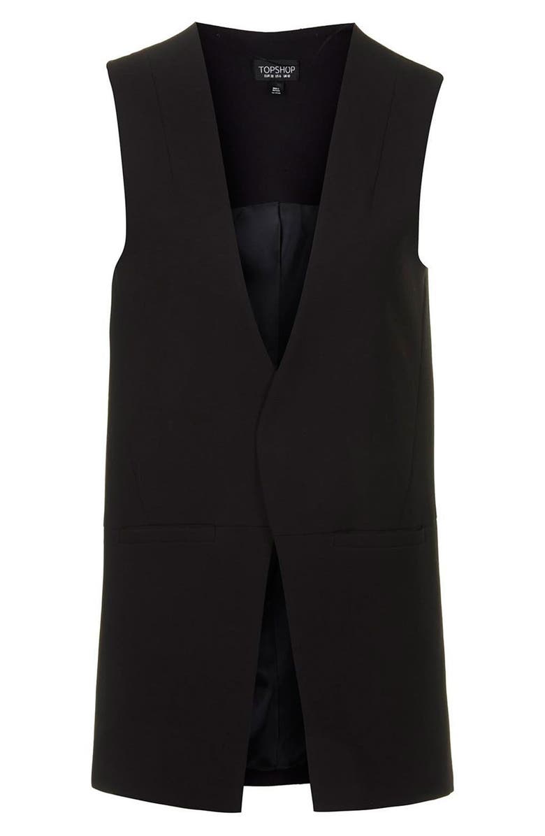 Topshop 'Molly' Longline Vest, Alternate, color, 